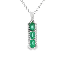 .98ct Emerald Zircon Fashion Pendants Sterling Silver