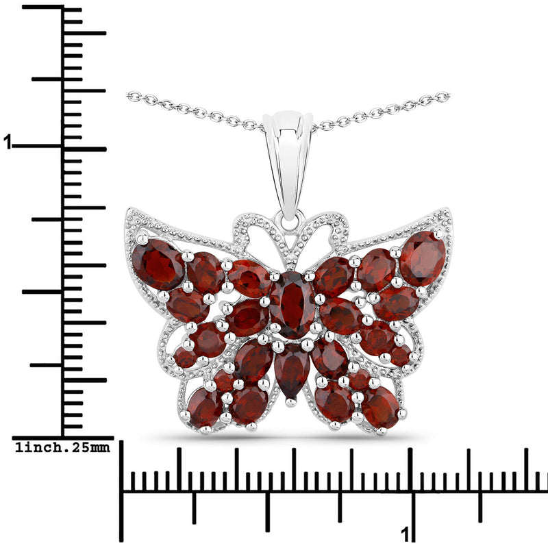 4.90 Carat Genuine Garnet .925 Sterling Silver Pendant