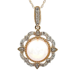 FW Pearl Diamond Fashion Pendants 14KT Yellow Gold