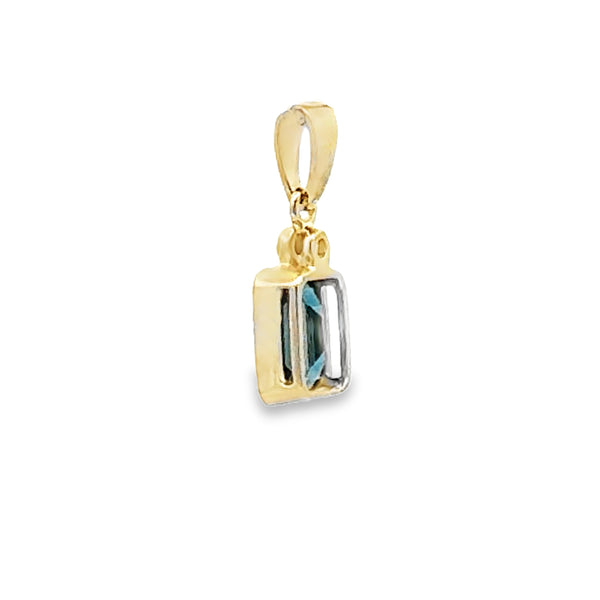 London Blue Topaz Fashion Pendants 10KT Yellow Gold