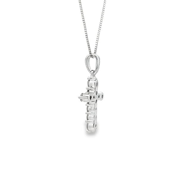 .23ct Diamond Cross Religious Pendant 14KT White Gold