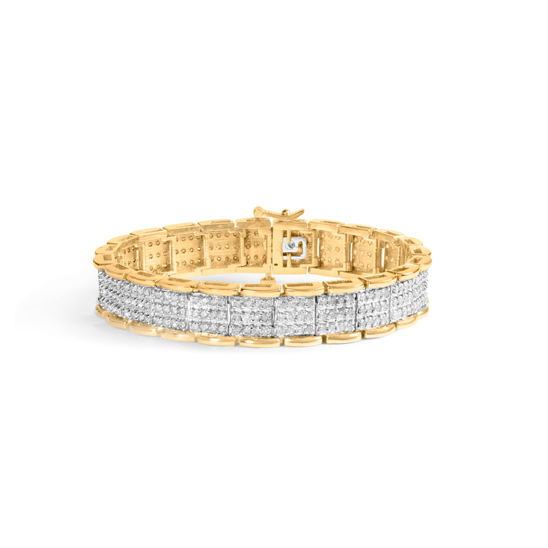 10K Yellow Gold 5.00 Cttw Round-Cut Diamond Link 7" Bracelet (J-K Color, I1-I2 Clarity)