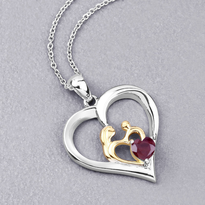 0.50 Carat Genuine Ruby .925 Sterling Silver Pendant