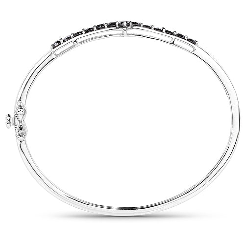 2.28 Carat Genuine Black Diamond .925 Sterling Silver Bangle