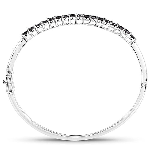 2.50 Carat Genuine Black Diamond .925 Sterling Silver Bangle
