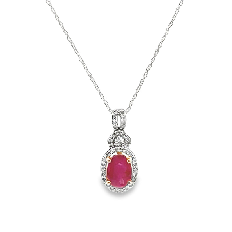 1.16ct Ruby Diamond Fashion Pendants 10KT White Gold