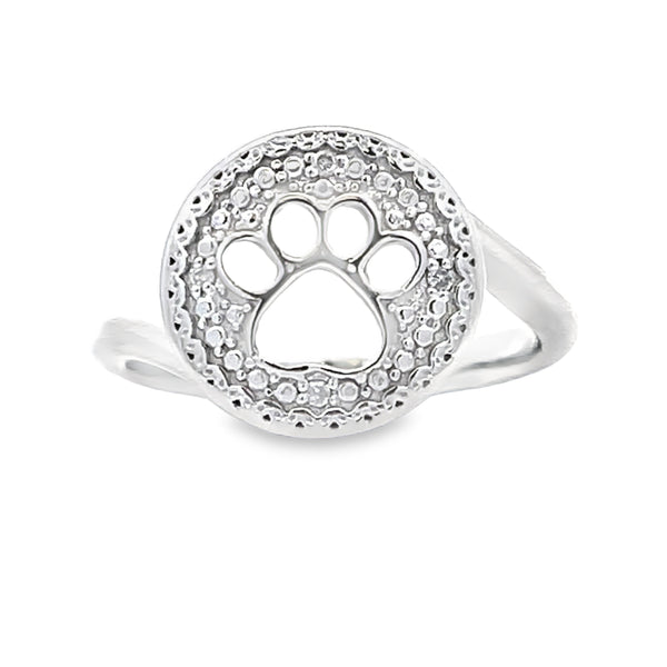 Genuine .02ct Diamond Animal Ring Sterling Silver