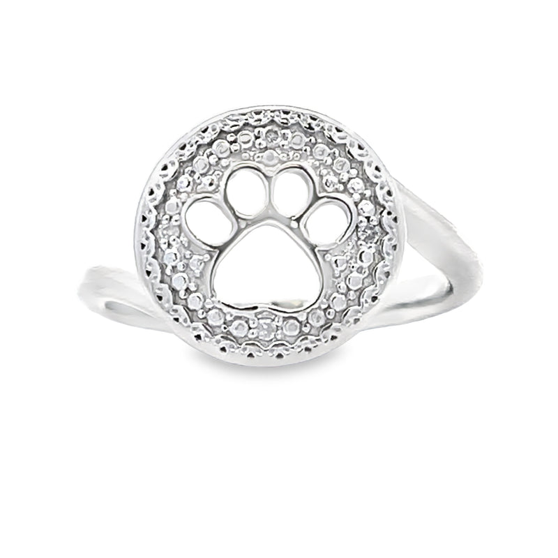 Natural .02ct Diamond Animal Ring Sterling Silver