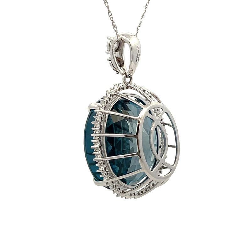 London Blue Topaz Fashion Pendants 14KT White Gold