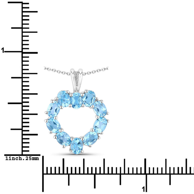 1.90 Carat Genuine Swiss Blue Topaz .925 Sterling Silver Pendant