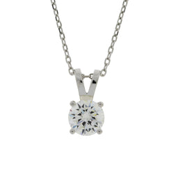 Natural Cubic Zirconium Pendant Sterling Silver