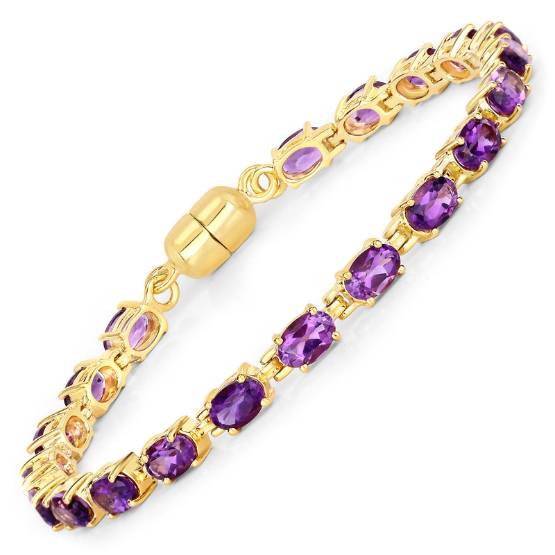 8.40 Carat Genuine Amethyst .925 Sterling Silver Bracelet