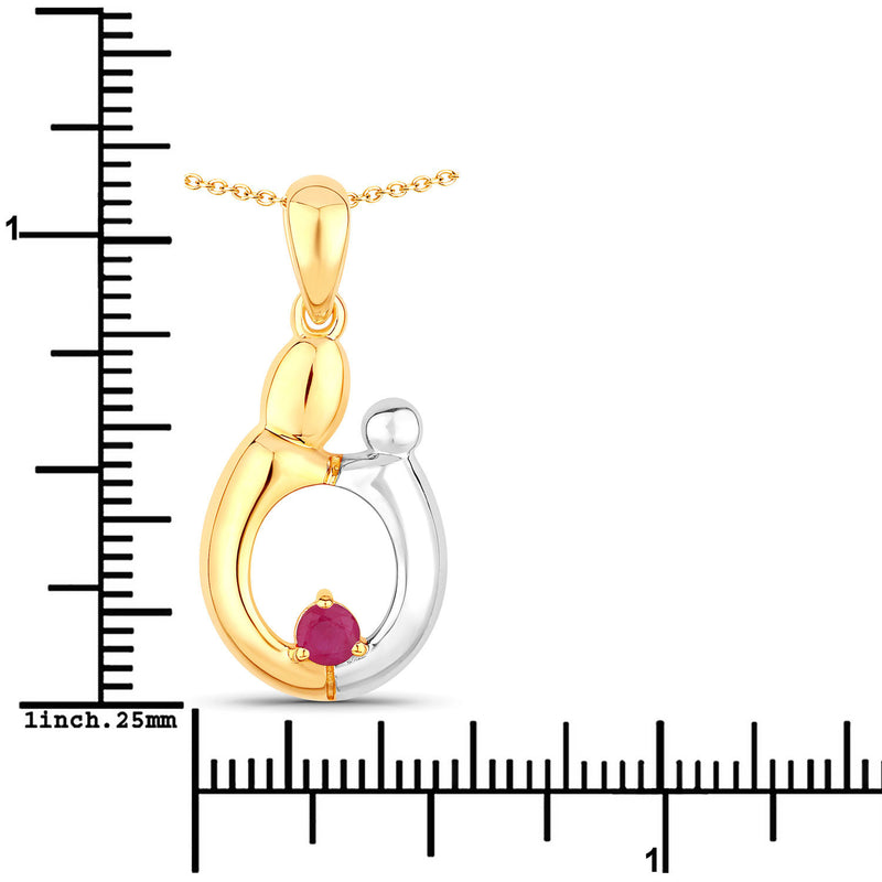 0.20 Carat Genuine Ruby .925 Sterling Silver Pendant