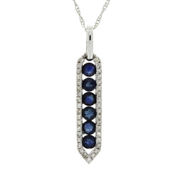 .76ct Sapphire Diamond Fashion Pendants 14KT White Gold