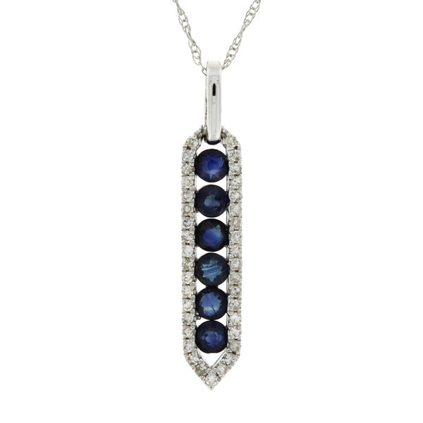 .76ct Sapphire Diamond Fashion Pendants 14KT White Gold