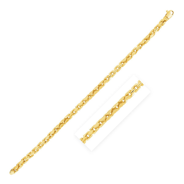 14k Yellow Gold High Polish Mens Fancy Box Bracelet (5.0mm)