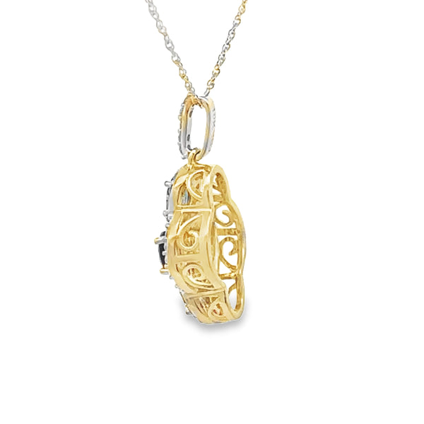 Sapphire Diamond Fashion Pendants 10KT Yellow Gold