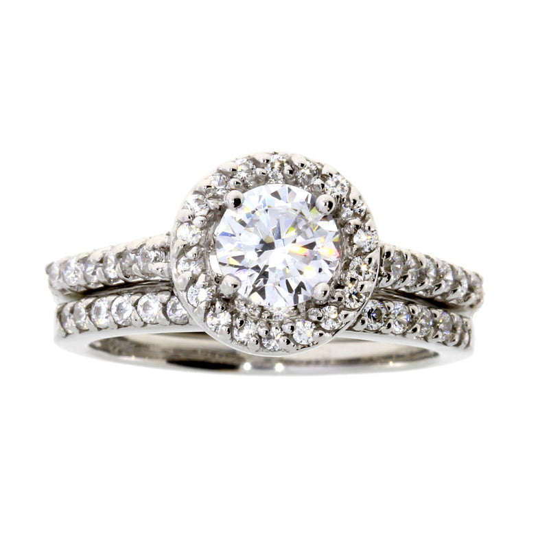 Natural Cubic Zirconium CZ SS Bridal Sterling Silver