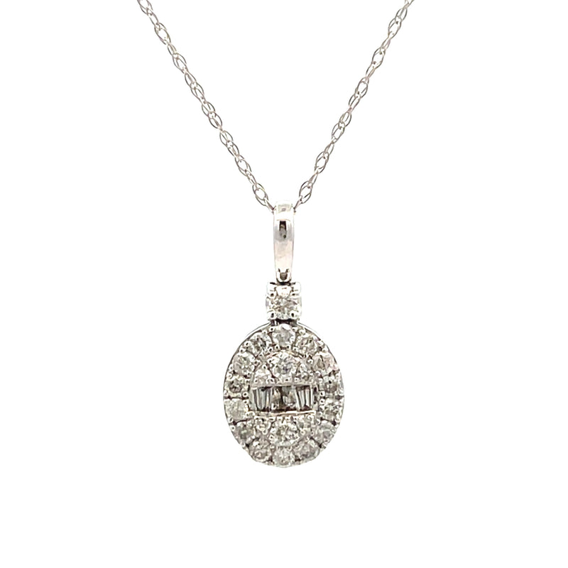 Genuine .36ct Diamond Fashion Pendants 14KT White Gold