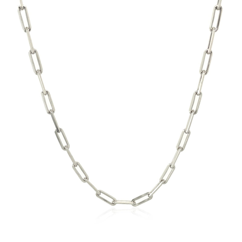 18K White Gold Paperclip Chain (2.50 mm)