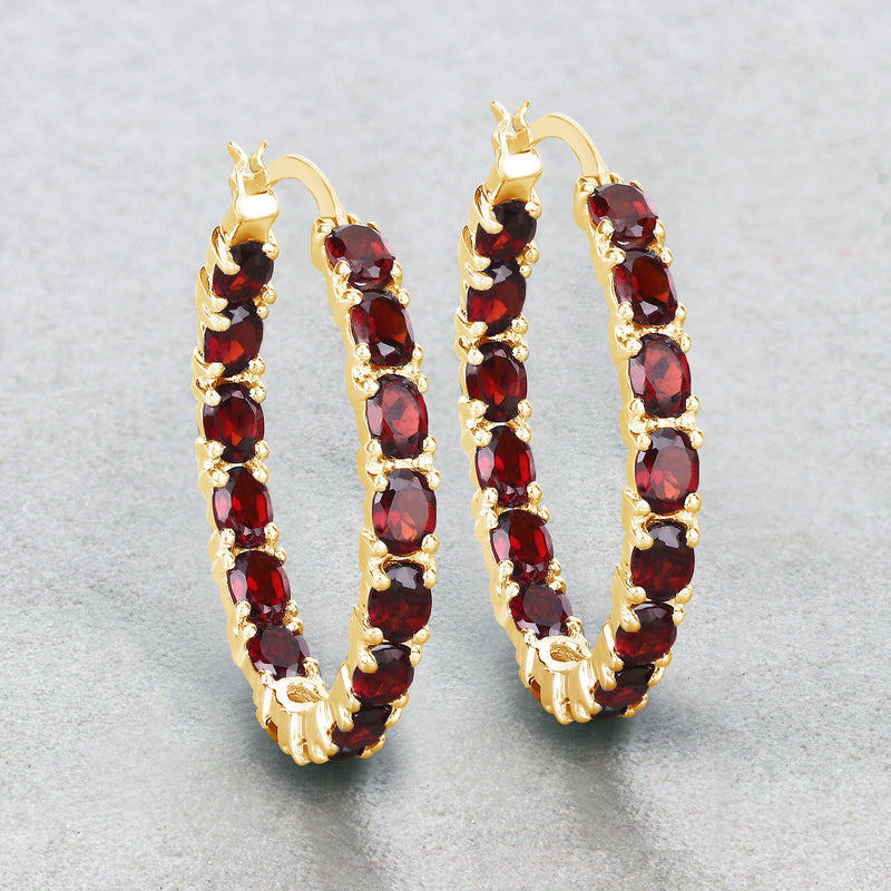 6.00 Carat Genuine Garnet .925 Sterling Silver Earrings