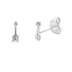 Natural .01ct Diamond Earrings 14KT White Gold