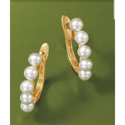 V3 Jewelry Cultured Pearl & 18k Gold-Plated Huggie Earrings