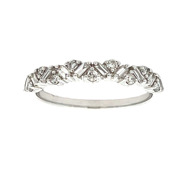 Natural .33ct Diamond Wedding Band Ring 14KT White Gold