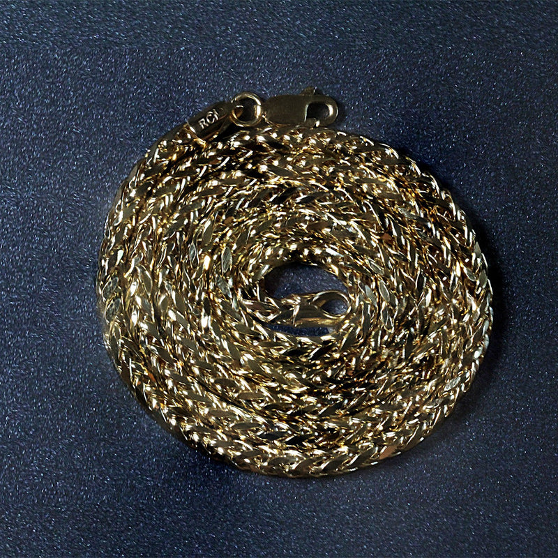 3.15mm 14k Yellow Gold Diamond Cut Round Franco Chain