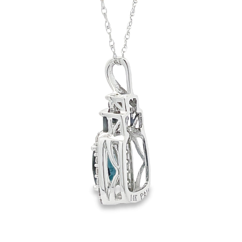 Sapphire Diamond Fashion Pendants 14KT White Gold