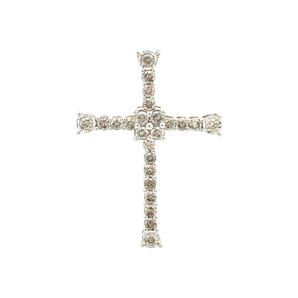 1.00ct Diamond Cross Religious Pendant 10KT Yellow Gold