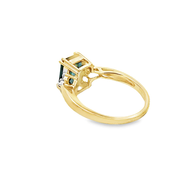 2.18ct London Blue Topaz Diamond Ring 10KT Yellow Gold