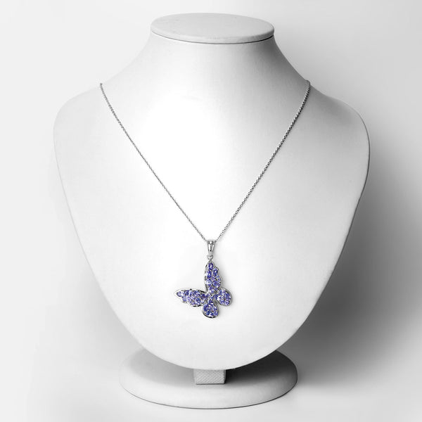 3.78 Carat Genuine Tanzanite .925 Sterling Silver Pendant