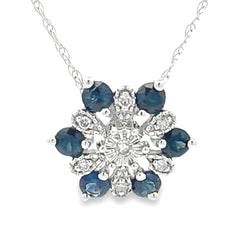 .28ct Sapphire Diamond Fashion Pendants 14KT White Gold