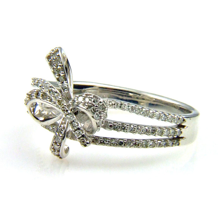 Natural .50ct Diamond Ring Sterling Silver