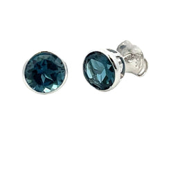 1.15ct London Blue Topaz Stud Earrings 10KT White Gold