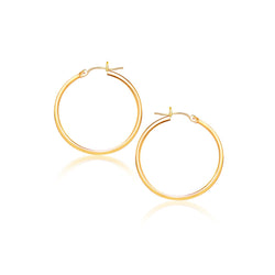 14k Yellow Gold Polished Hoop Earrings (2x40mm)