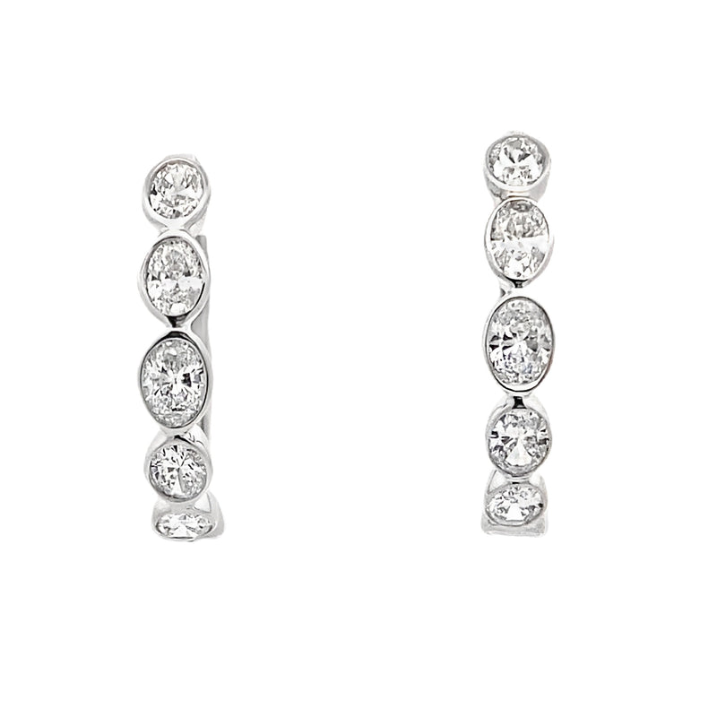 1.00ct Lab Grown Diamond Hoop Earrings 14KT White Gold