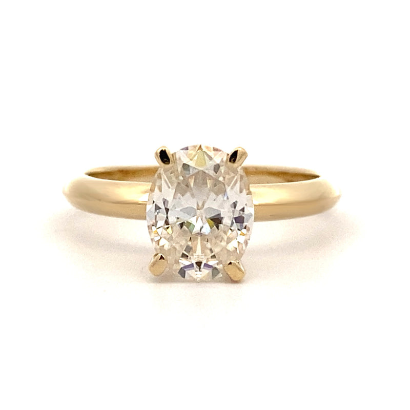 Natural 1.76ct Moissanite  10KT Yellow Gold