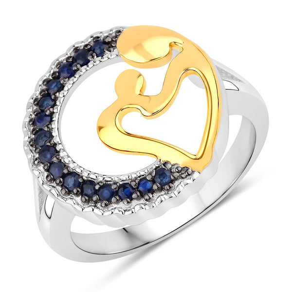 0.28 Carat Genuine Blue Sapphire .925 Sterling Silver Ring