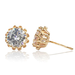 Cubic Zirconia Goldtone Stud Earrings