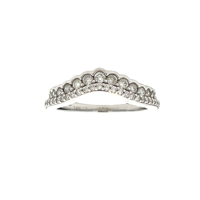 Genuine .50ct Diamond Ring Guard Wrap 14KT White Gold
