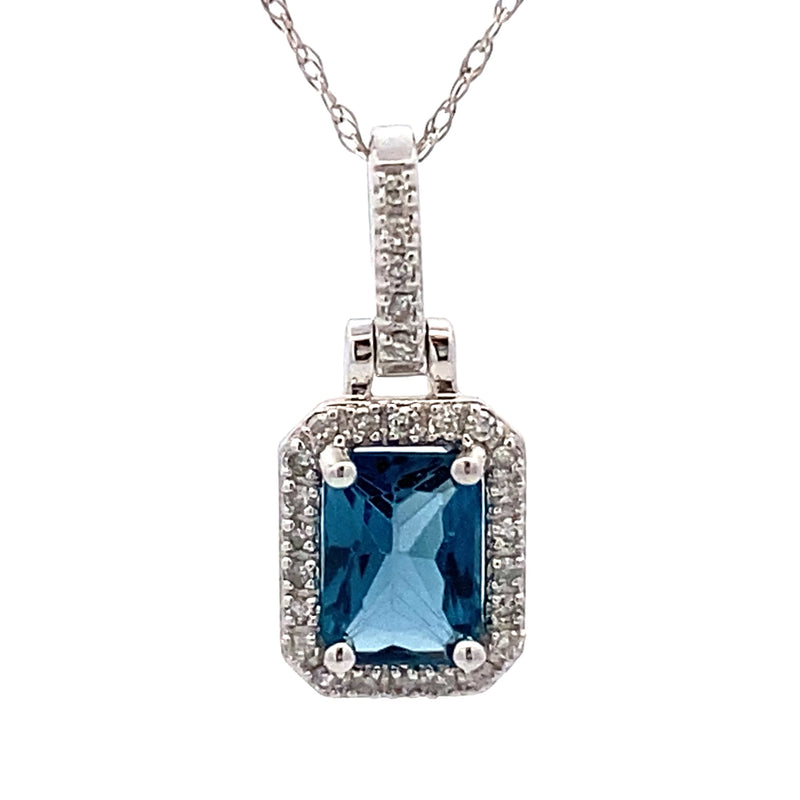 London Blue Topaz Fashion Pendants 14KT White Gold