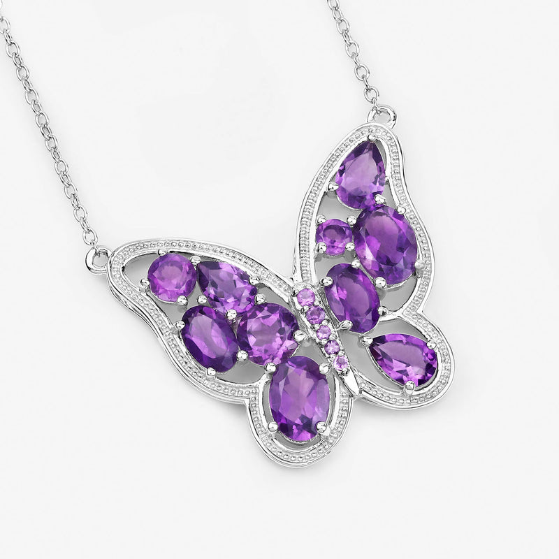 4.32 Carat Genuine Amethyst .925 Sterling Silver Necklace