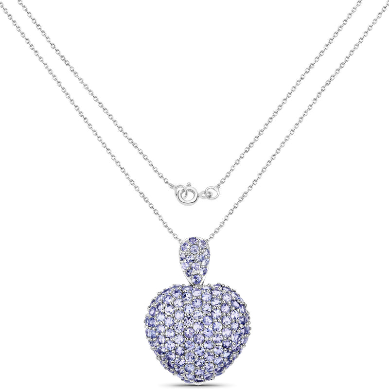 6.01 Carat Genuine Tanzanite .925 Sterling Silver Pendant