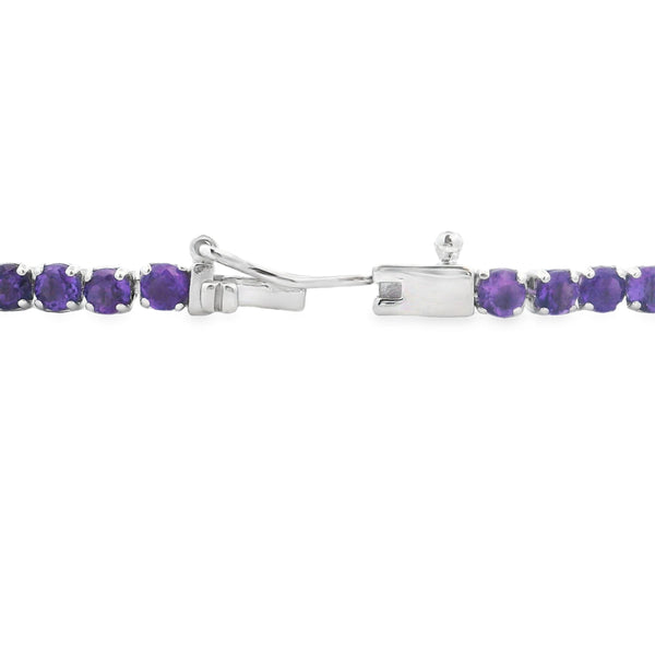 Natural Amethyst Tennis Bracelet Sterling Silver