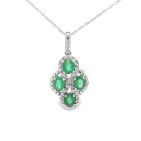 .66ct Emerald Diamond Fashion Pendants 10KT White Gold