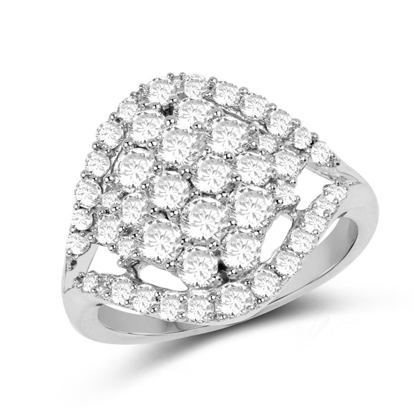 1.43 Carat Genuine White Diamond 14K White Gold Ring (G-H Color, SI1-SI2 Clarity)