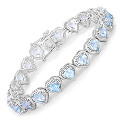 10.50 Carat Genuine Blue Topaz .925 Sterling Silver Bracelet