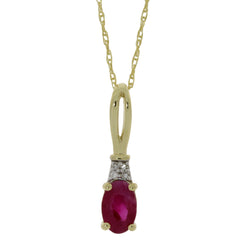 .55ct Ruby Diamond Fashion Pendants 14KT Yellow Gold